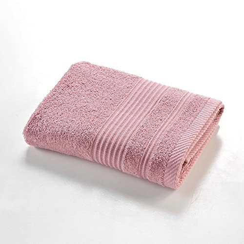 Douceur d'Intérieur, Serviette de Toilette (50 x 90 cm) Tendresse Bois de Rose, Eponge Unie