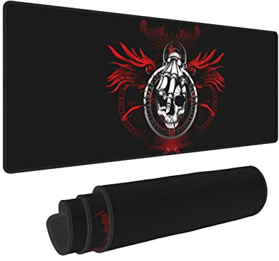 Hand Holds Skull Mouse Pad Extended Large Gaming Mouse Pad XL Oversized Desk Pad Stitched Edges Rutschfeste Matte 31.5 X 11.8 Inch