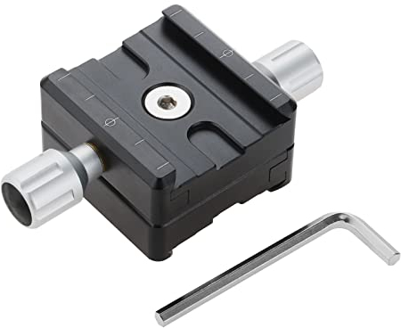 Aupoko Double-sided QR-50B Clamp Compatible with Arca Swiss Tripod Head, 50mm Quick Release Plate Universal Aluminum Alloy Camera Head Adapter, Slide Rail Clamp