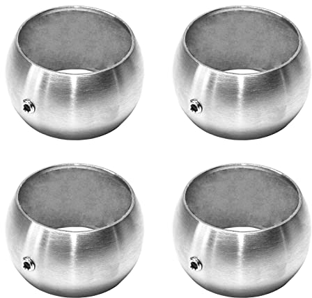 PRIOstahl Kugelring Handlaufhalter Rundrohr Stütze Halter Rohrhalter Ring Handlaufstütze - 4 x Ring Ø 33,7mm für Handläufe Treppengeländer Geländerbau Balkon Terasse aus Edelstahl V2A