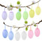 AhfuLife Ostereier zum Aufhängen, 12/24 Stück Bunte Ostereier Plastik mit Schnur Wiederverwendbare Osterdeko Hängedeko für Ostern Geschenk Osterjagd Osterbaumschmuck Zuhause Garten Party Deko (Stil 1)