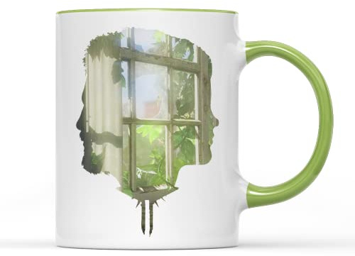 SmartyPants Joel and Ellie Silhouette Mug Tea Coffee Cup - Look for The Light Fireflies Game Inspired Gamer Fungi Post-Apocalyptic TV Action Survival Horror Gift Present