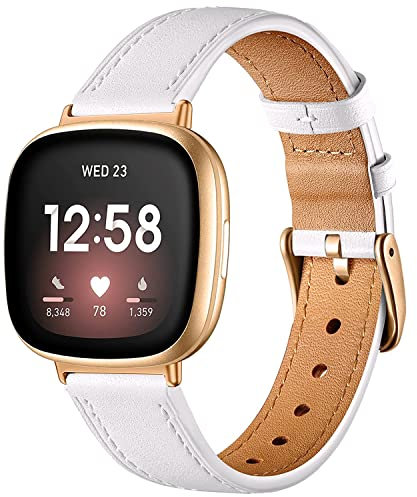 VELULYX pelle Cinturino compatibile con Fitbit Versa 3/Fitbit Sense, vera pelle cinturino ricambio per Fitbit Versa 4/Fitbit Sense 2 Smartwatch