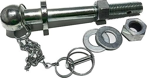 Perno traino a sfera per rimorchi diametro testa 50 mm, diametro perno 25mm, lunghezza 190 mm zincato bianco non omologato per trattore
