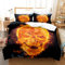 Adulte Rose Crâne Ensemble de literie,crâne de feu,têtes de Mort,Noir Blanc tête de Mort Housse de Couette avec 2 taies d'oreiller 50x75cm(A, 220 x 240 cm)