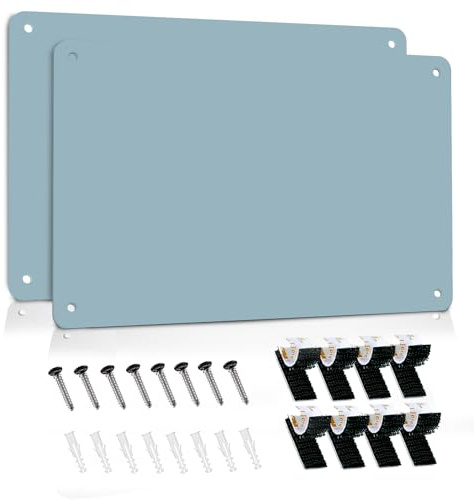 Magnettafel, 44,5 x 29 cm, geeignet für Notizen, Fotos, magnetische Buchstaben, geeignet für Wände, Kühlschränke, Schränke usw. (blau)