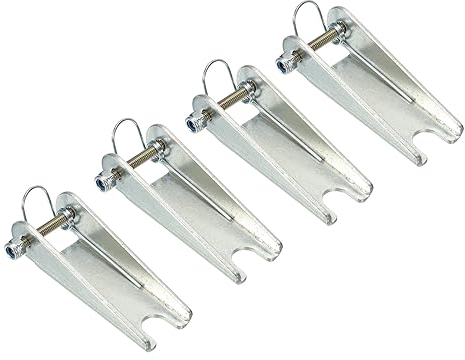 PATIKIL 2,5 Pollici Gancio Sicurezza Kit Chiusura, 4pz Metallo Traino Gancio Sostituzione per Forcella Gancio Rimorchio, Argento