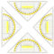 Behircuh 4 Pezzi Squadra Goniometro con Manico, 14 cm Squadra Geometrica Plastica, Triangolo Geometrico Trasparente