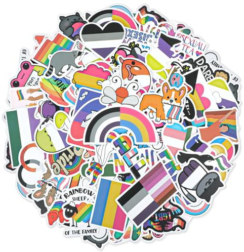 Gay Pride Aufkleber 100 Stück Regenbogen Lgbtq Fröhlich Wasserdicht Vinyl Stickers Set Für Skateboard - Rainbow Love
