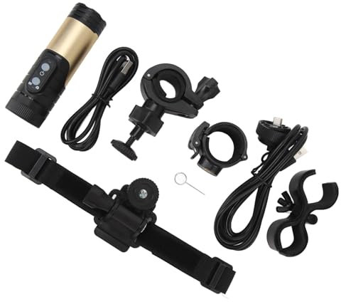 Pongnas Video Camera, 4K Anti Shake Motorcycle Helmet Camera for Cycling (Gold)