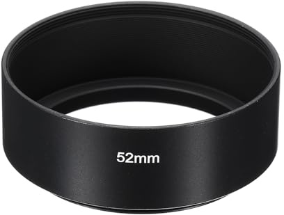 PATIKIL 52mm Gegenlichtblende, Standard-Fokus, mattierte Oberfläche, innen Anti-reflektierende Blende für Kameraobjektiv, Schwarz