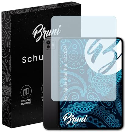 Bruni Protecteur d'écran compatible avec Apple iPad Pro 13 2024 Film Protecteur, cristal clair Écran protecteur (2X)