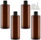 PQPAUTY 4 Pezzi 500ml flaconi vuoti da Marrone in plastica da viaggio bottiglia di lozione con Tappo Flip Top Nero, ricaricabili, per lozione e shampoo Cosmetica Bottiglie Flaconi