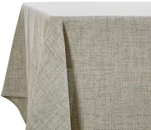 Deconovo Wasserabweisende Tischdecke Abwaschbar Tischwäsche Rechteckig Tischdecken Lotuseffekt Tischtuch Leinenoptik pflegeleicht für Esszimmer Küche Wohnzimmer Garten, 280x130 cm, Leinen, 1 Stück
