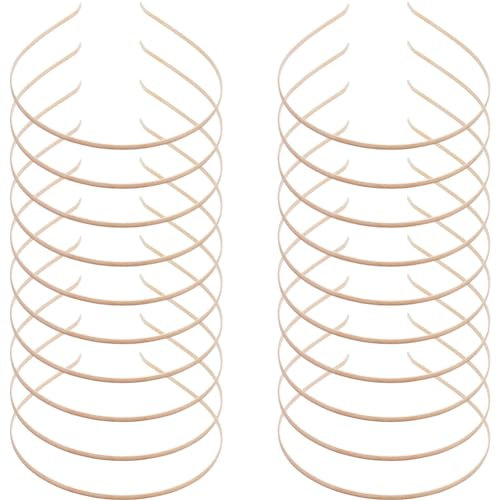 GORGECRAFT 20 paquet de Bandeaux en Métal Dur Uni et Fin de 3.8mm Doré Clair Fins Simples en Fil de Fer Fermoirs Diadème Couronne Support pour Cheveux Cadre Accessoires de Loisirs Créatifs pour Femmes