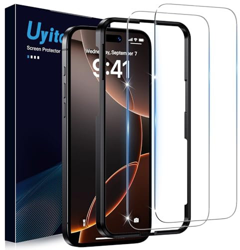 Uyiton für iPhone 16 Pro für Panzerglas - 2 Stück 9H Härte Panzer Schutz Glas Schutzfolie,Vollständige Abdeckung Folie Displayschutz Anti-Kratz Schutzglas für iPhone 16 Pro
