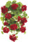JOYKOL Flores artificiales con protección UV, geranio colgante, decoración roja para el hogar, Navidad (rojo, 1 unidad)
