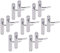 HANDLEZONE® 7 Pairs Avis Polished Chrome Lever Latch Door Handle Set on Long Backplate, for Internal Doors