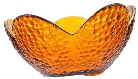 FUNOMOCYA Gold-Edged Glass Bowl 4.7 Inch Lotus Design Dessert Plate for Fruit Candy Serving and Cake Storage Elegant Tableware for Parties and Home