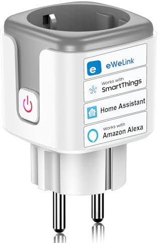 SURFOU Prise Connectée Wifi, Intelligente 16A Smart Plug 2.4GHz Mesure Consommation Electrique, Compatible Avec Alexa, Google Home et Smartthings, 3680w, Commande Vocale Contrôle À Distance