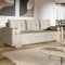 MOTIVENA Viena Sofagarnituren, 3 Sitzer Sofa mit Bettfunktion, Schlafsofa 215 cm Breit, Klappsofa mit Schlaffunktion, Bettsofa mit Schlaffunktion, Bonellfederkern (H4), Samt Sofa Beige (Creme)