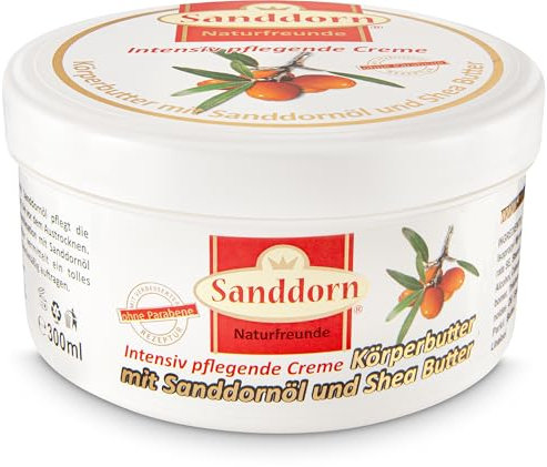 Sanddorn Naturfreunde KÖRPERBUTTER mit SANDDORN-Öl und Shea Butter | 300 ml