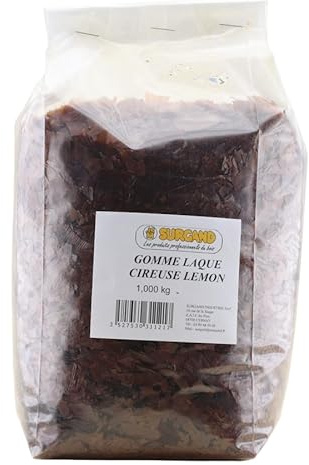 GOMME LAQUE EN PAILLETTES LEMON / Gomme laque en paillettes cireuse de grande qualité, d'aspect merisier blond, pour fabriquer soi-même les vernis tampon traditionnels et matines. (1 KG)