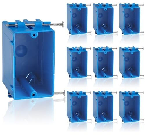10-Pack New Work Box 1 Gang, New Work Electrical Nail Outlet Box, 18 cu. in