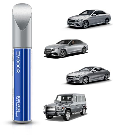 EVOOOR (744/9744) Brilliant Silver Metallic Autolack Nachbesserung für Mercedes-Benz, Kratzer Reparatur für Auto, Schnelle & Einfache Lösung zur Reparatur