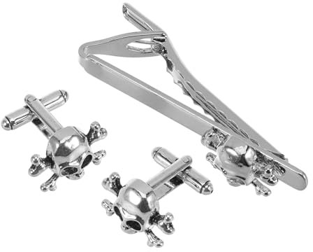 minkissy Lot De 3 Pinces À Cravate Pour Homme Pinces À Cravate De Mariage Boutons De Manchette Accessoires Pour Cravates Pinces À Cravate Tête De Mort Boutons De Manchette Pour