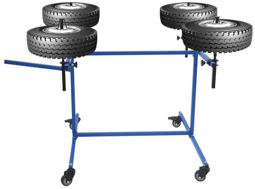 NoneDanGee Support de peinture pour jantes professionnel pour 4 jantes, support de peinture multifonctionnel avec 4 roues universelles, pour la peinture de protections de pare-chocs, jantes, jusqu'à