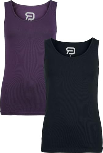 RED by EMP Damen schwarz/lilanes Top im Doppelpack L