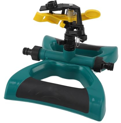 Aramox Kaliber Rotierender Gartensprinkler Einfach zu Verwenden Automatische Sprinkler mit Basis Großer Flächenabdeckung für Gartenrasen und Deck