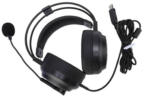 Casque USB ergonomique avec structure blindée pour améliorer la carte son pour les joueurs, les étudiants, les écouteurs de studio avec bandeau