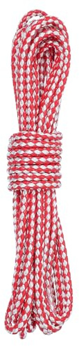 sourcing map Cordoncino in pelle da 5,5 m, 5,5 mm, rotondo, intrecciato, per artigianato, creazione di gioielli, collane, bracciali e cinture, rosso e bianco