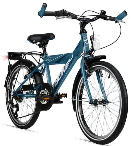 Bergsteiger Sydney 20, 24 Zoll Kinderfahrrad, geeignet für 6, 7, 8, 9 Jahre, StVZO, 6 Gang-Schaltung, Jungen-Fahrrad mit Dynamo-Licht