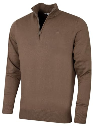 Calvin Klein Mens Campus 1/2 Zip Sweater - Mink - L