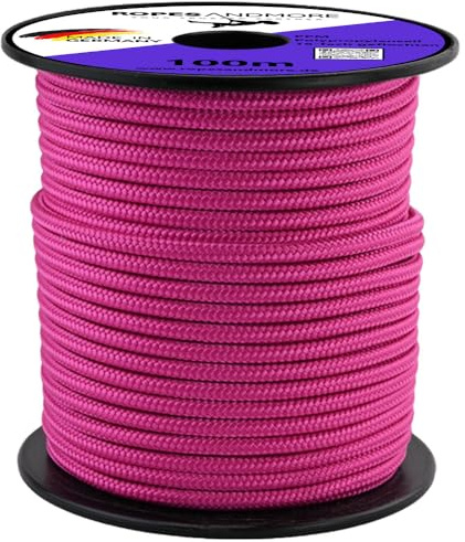 PP Polypropylenseil Seil 10mm PPM 16-Fach geflochten 10m, 20m, 30m Polypropylen Schnur Kordel Basteln Standardfarben von Ropes and More® (Pink, Ø10mm - 10m)