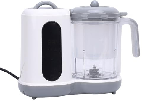 Depisuta Babynahrungszubereiter, One-Step-Babynahrungsmaschine mit Großer Kapazität, Püree-Mixer, Automatisches Kochen, Mahlen, Baby-Dampfgarer und Mixer mit Timer, (EU-Stecker)