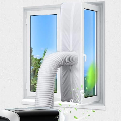 Klimaanlage Fensterabdichtung 5 m, Fensterdichtung für Klimaanlagen, Fensterabdichtung für Mobile Klimageräte, Selbstklebend, für 1 oder 2 Abluftschläuche, Klimaanlage Abdichtung, für Fenster (5m)