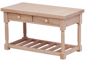 ICDKOYK Unfinished Wooden Dollhouse Desk Dollhouse Miniature Furniture Table Classic 1/12 Scale Gift Ideas Can Paint As Like Color. Made Wooden Mini Furniture Desk Miniature Playhouse