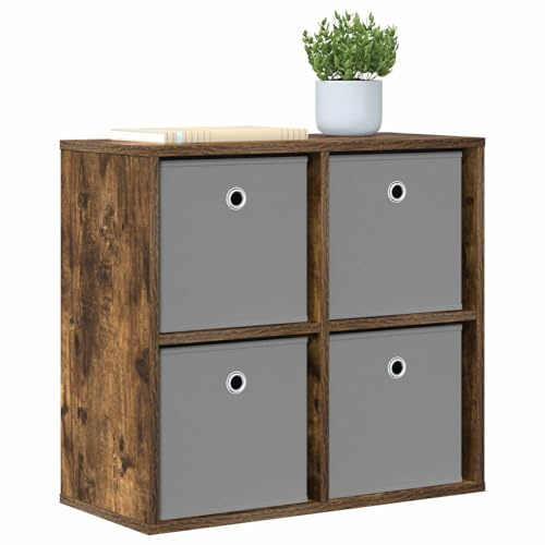 vidaXL Sideboard mit Schubladen Geräucherte Eiche 59,5 x 27 x 57 cm, Moderne Wohnzimmeraufbewahrung, robuste Möbel, große Regale, schicke Heimregale, funktionale Möbel zum Organisieren