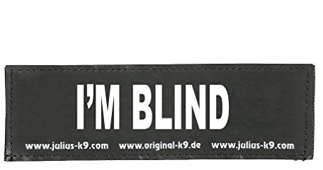 JULIUS K-9 Klettaufschrift, I'm BLIND, klein, Schwarz