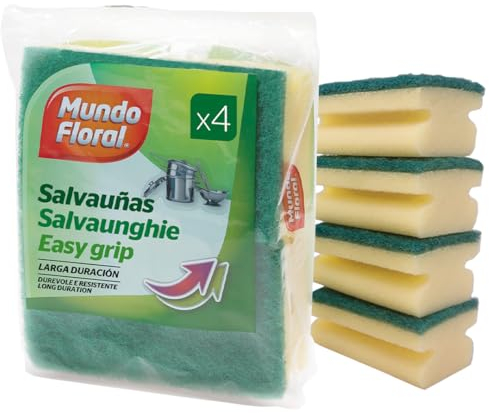 Clim Profesional - 56 Estropajos Salvauñas Doméstico para Limpieza a Fondo de Vajilla, Vasos y Suciedad Difícil, Calidad de Limpieza, Formato Ahorro, Cómodo Tamaño, Color Verde
