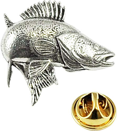 Ties Planet Zander/Walleye Fisch Englisch Zinn Revers Anstecknadel