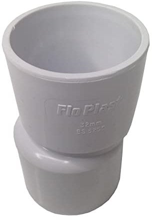 Solvent Weld White 40mm (43mm) x 32mm (36mm) Eccentric Waste Pipe Fitting Reducer - Pack of 2