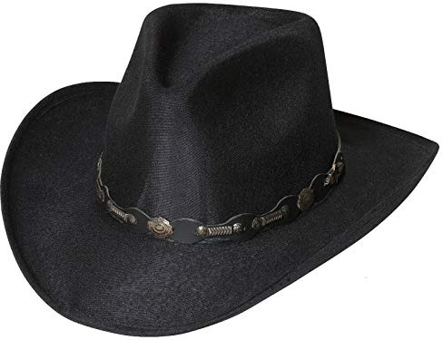 Stars und Stripes Wollhut Westernhut Country Filzhut Damen Herren Outdoor »Atlanta« Schwarz