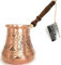 The Silk Road Trade - PC-Serie (XXL) – dickster massiver Kupfer-gravierter und gehämmerter türkisch-griechisch-arabischer Kaffeekanne mit Holzgriff, strapazierfähig, Cezve, Ibrik (828 ml)