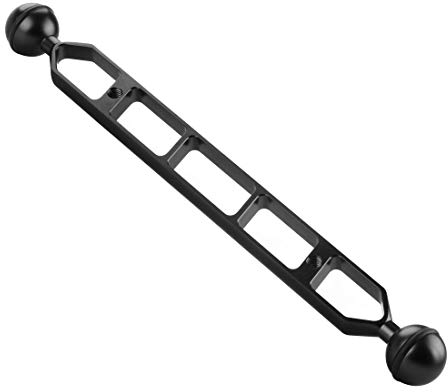 PULUZ 27,9 cm Aluminium-Legierung Dual Ball Arm Gelenk-Unterwasser-Stroboskop/Video-Arm für Unterwasser-Taschenlampe/Video-Licht und Beleuchtungssysteme (schwarz)