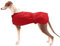 Geyecete - Windhund Warmer wintermantel, Hundemantel mit Dickes Steppfutter, verstellbaren Outdoor Hundejacke mit Geschirr Loch für mittel große Windhunde Whippet Lurcher Saluki -Rot-L